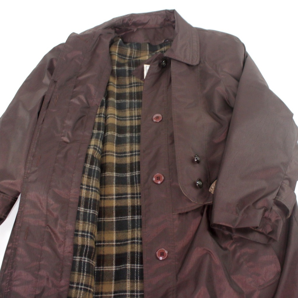 British Mist Metallic Rain Trench Coat Wool Lined